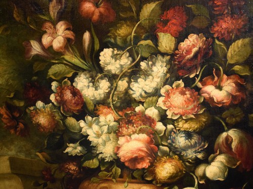 18th century - Still Life of Flowers in a Medici Vase - Italian School, 18th Century